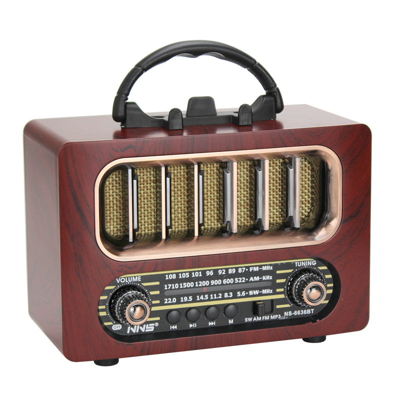 KBroad KTF-2018 Full Band Retro Radio – FM/AM/SW with USB & TF Card