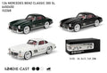 Three model cars of Mercedes-Benz Classic 300 SL with packaging on a white background QATAR