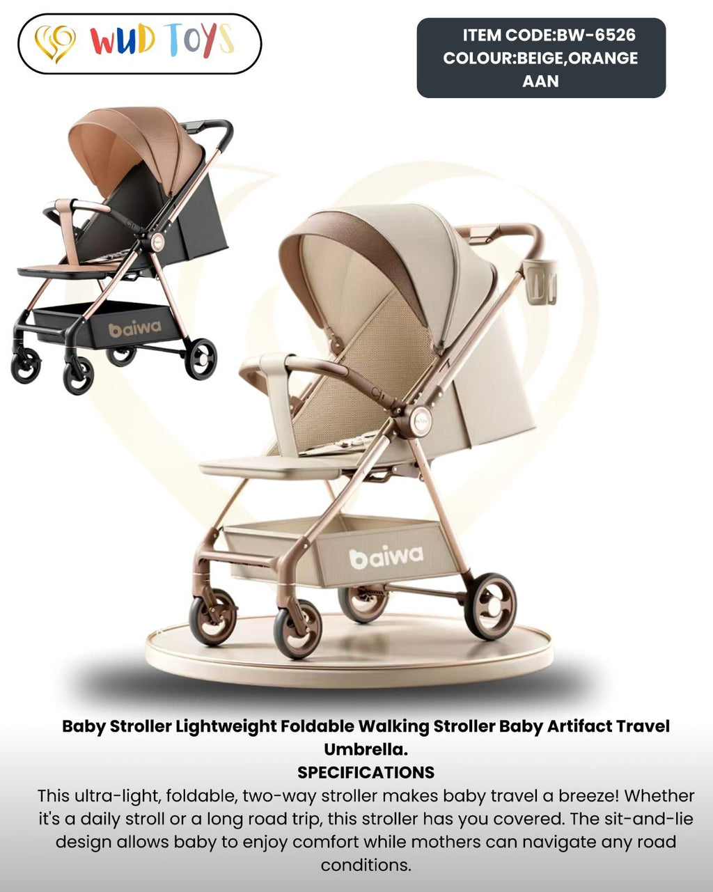 Baiwa Lightweight Foldable Baby Stroller - Travel Umbrella Stroller Qatar