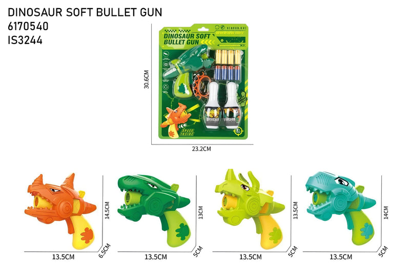 Dinosaur Soft Bullet Gun - Kids Foam Dart Blaster Toy Set