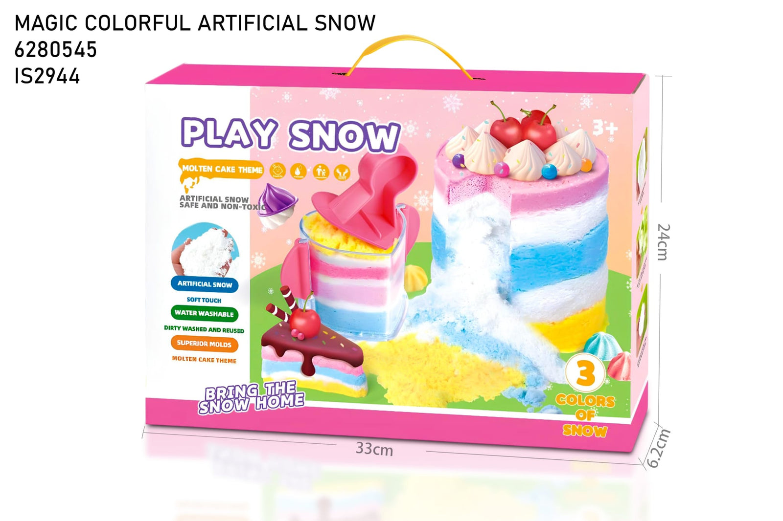 Magic Colorful Artificial Snow Play Set - 3 Colors Sensory Play Kit