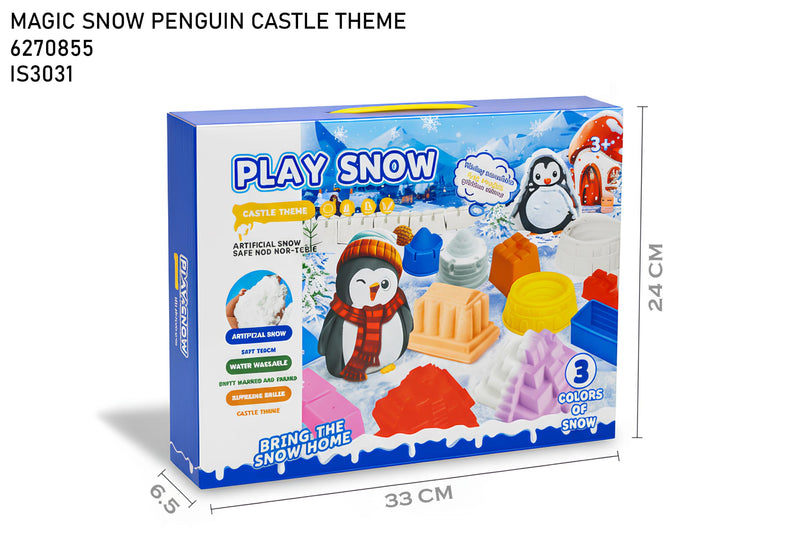 Magic Snow Penguin Castle Theme - 3 Colors Artificial Snow Play Set