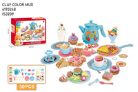 Clay Color Mud Coffee Tea Party Playset - 30 Piece Creative Play Set