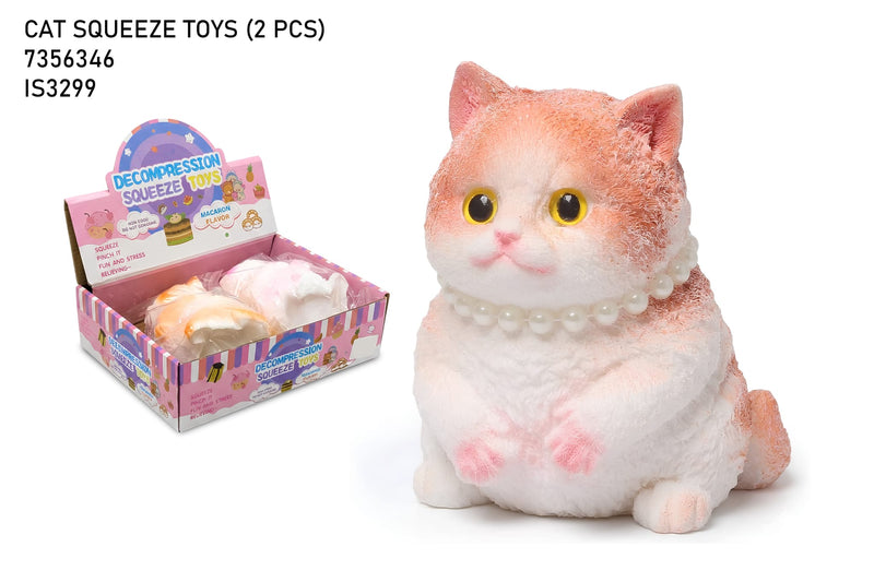 Decompression Cat Squeeze Toys - 2 Piece Stress Relief Squishy Set