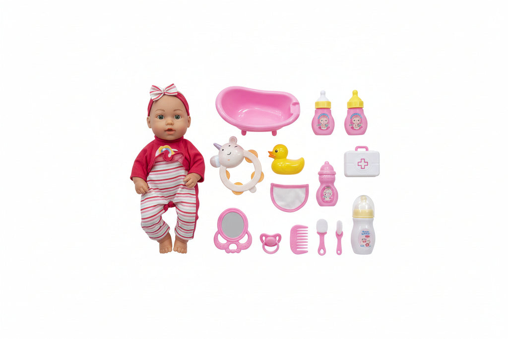 Any Little Sweet Baby Doll Set - Baby Care Playset with Bath Accessories | Ages 3+