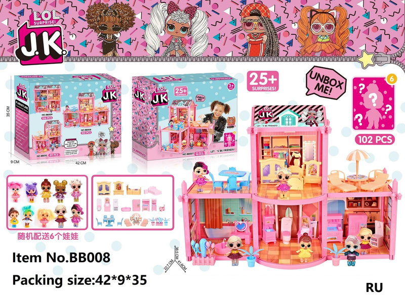 LOL Surprise JK Doll House Playset 102 PCS - 25+ Surprises (3+)