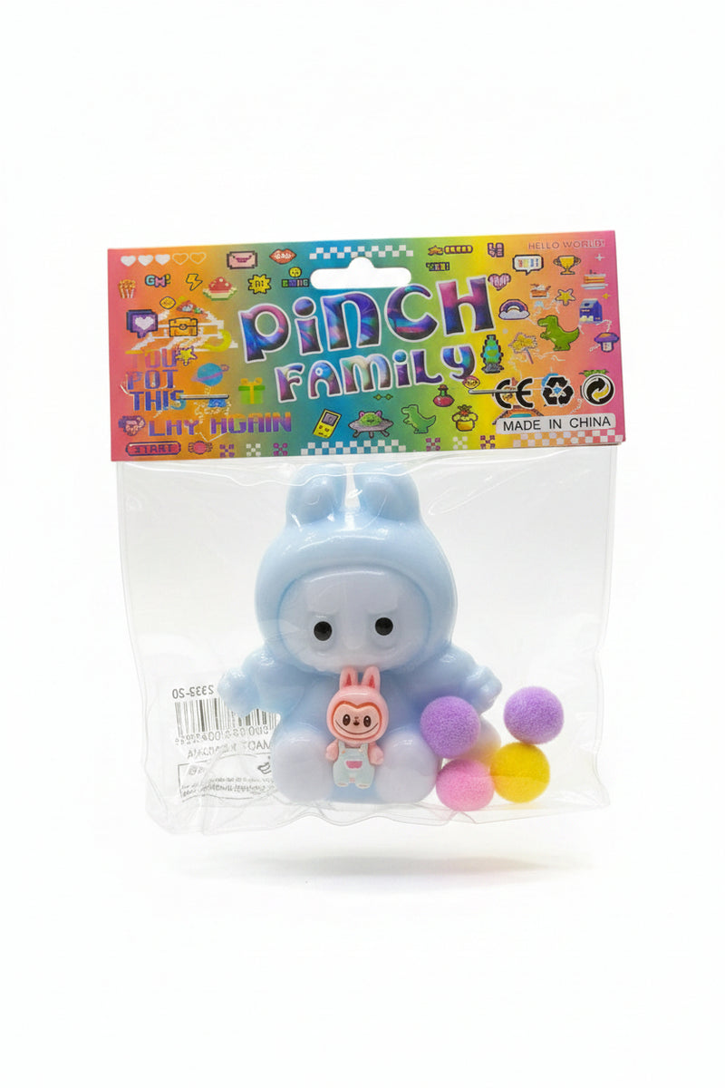 Pinch Family Squishy Bear Toy with Pom Poms