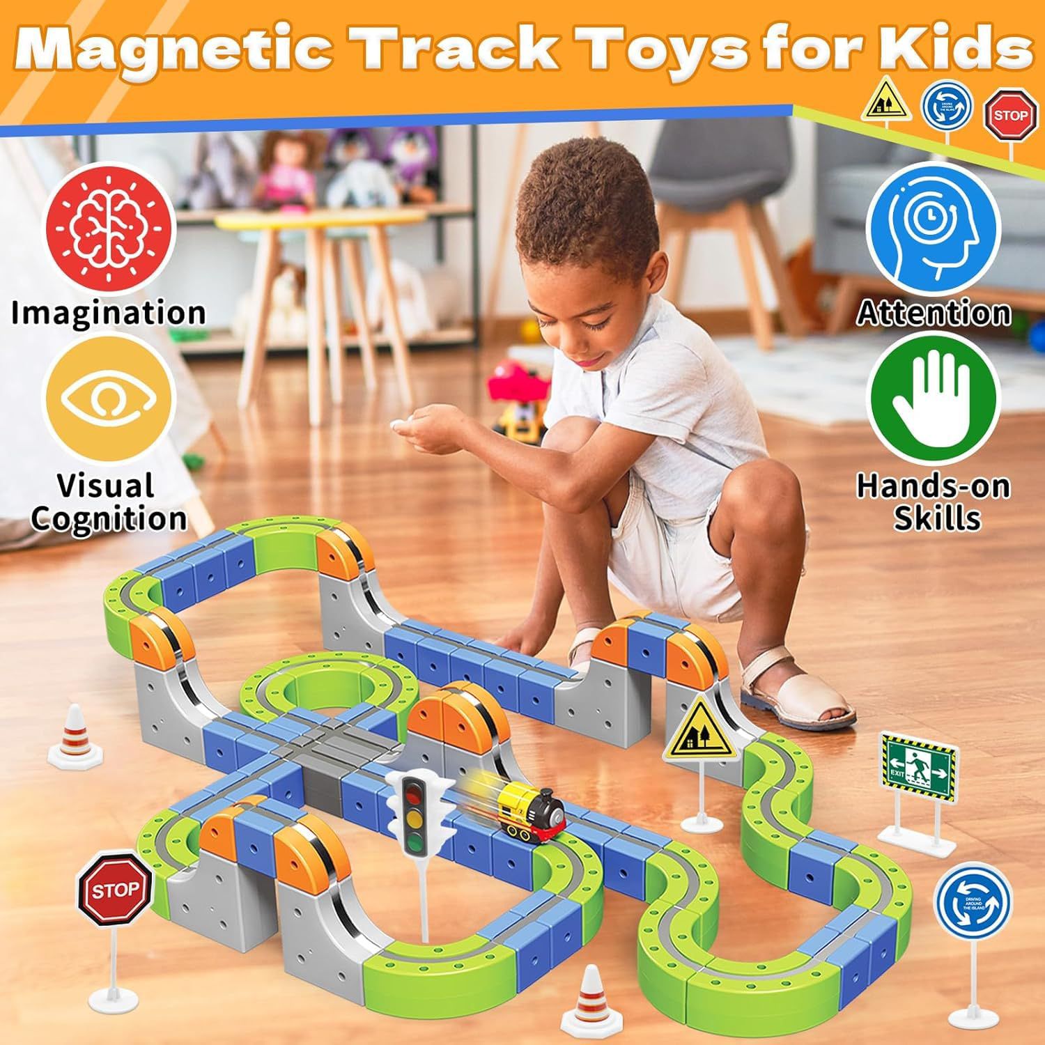 Magnetic Runway DIY Track Set - Build Your Own Racing World