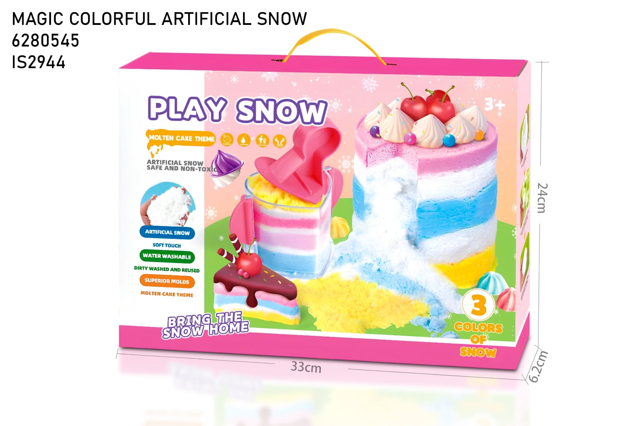Magic Colorful Artificial Snow Play Set - 3 Colors Sensory Play Kit