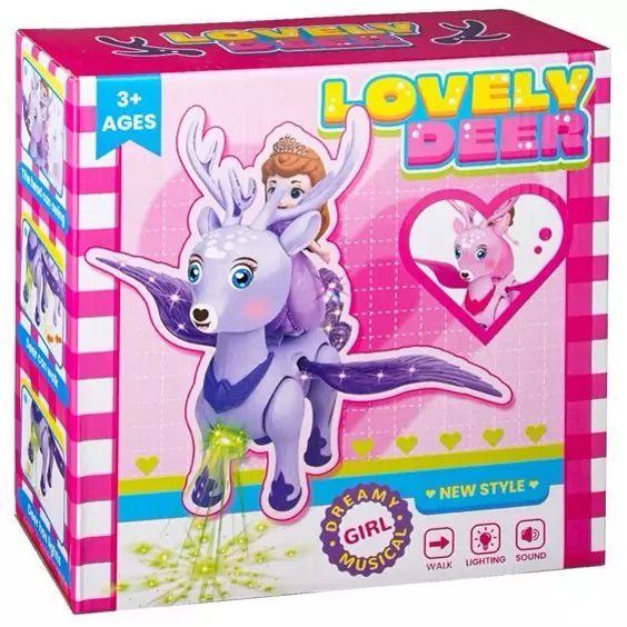 Lovely Deer Princess Toy Set - Musical Walking Interactive Fantasy Figure