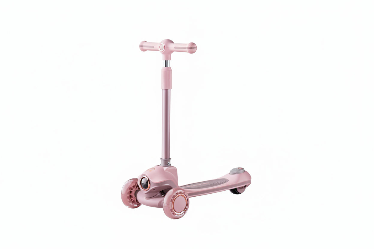 Kids 3-Wheel Kick Scooter - Adjustable Height with LED Wheels