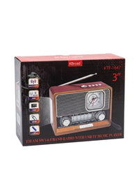 KBroad KTF-1647 Retro FM/AM 8-Band Radio with USB/TF Music Player