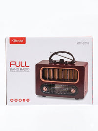 KBroad KTF-2018 Full Band Retro Radio – FM/AM/SW with USB & TF Card