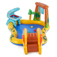 Inflatable Dinosaur Water Play Center with Slide and Sprinkler(2.49m x 1.91m x 1.09m)