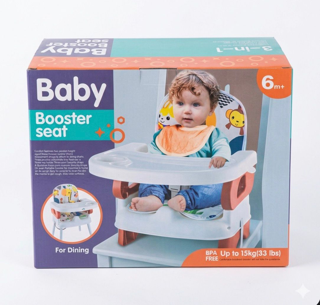 3-in-1 Baby Booster Seat for Dining – BPA Free, Up to 15kg