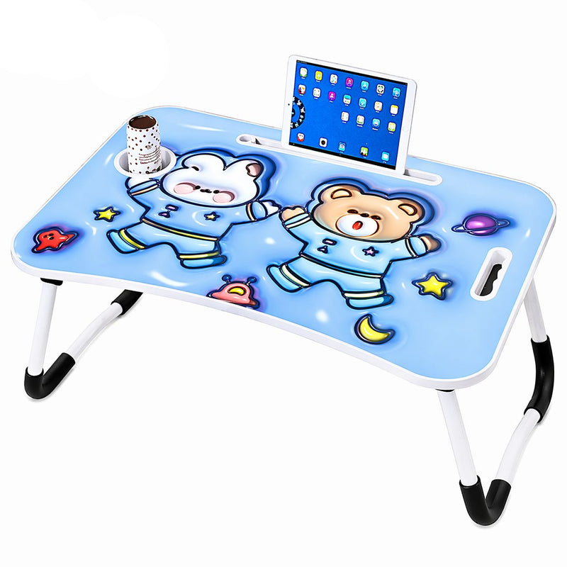 Kids Foldable Laptop Table with Tablet Holder - Space Bears