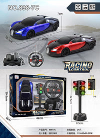 Racing Control RC Car 1:16 Scale with Steering Wheel & Traffic Light Set