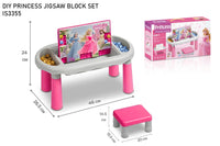 DIY Princess Jigsaw Block Set Table 6-in-1 for Girls