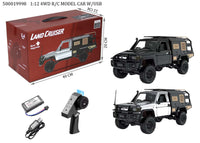 1:12 Scale 4WD Toyota Land Cruiser RC Model Car - Black and White variants with remote control and USB charger