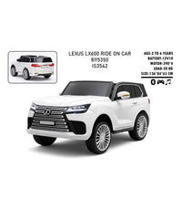 Lexus LX600 Kids Ride-On Car - White