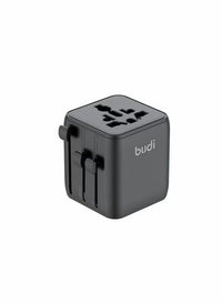 Budi 20W Global Travel Adapter - 4 USB Ports + SIM Card Storage