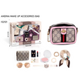 Feature,English Keyword,Arabic Keyword
Model Name,Andina IS2121 Makeup Bag,حقيبة مكياج أندينا IS2121
Set Size,Large Boxed Set (53.5 cm),طقم صندوق كبير (٥٣.٥ سم)
Key Items,"Handbag, Watch, Sunglasses",حقيبة، ساعة، نظارة شمسية
Style/Design,GD Pattern / Fashion Style,نقشة GD / تصميم عصري
Local Focus,Qatar Kids Gift / Doha Toys,هدايا أطفال قطر / ألعاب الدوحة