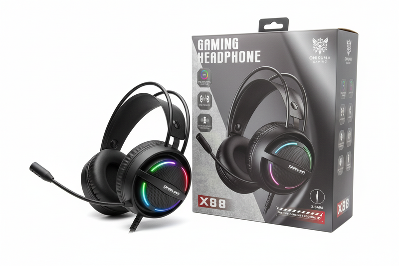 Onikuma Gaming Headphone X88 - RGB LED Gaming Headset Qatar